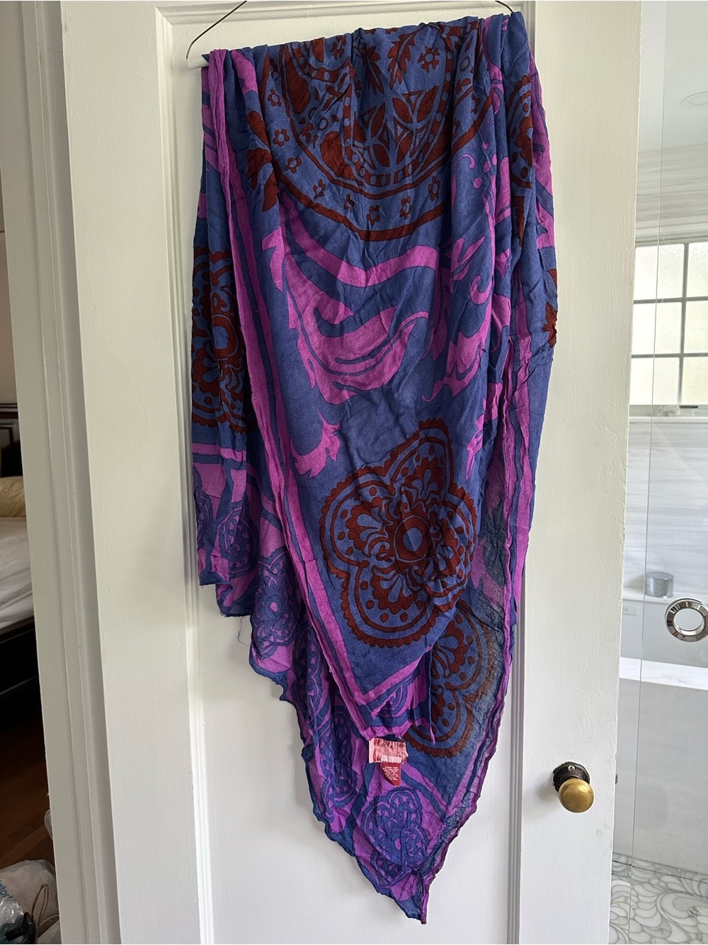 Theodora & Callum Purple and Pink Asymmetrical Floral Skirt